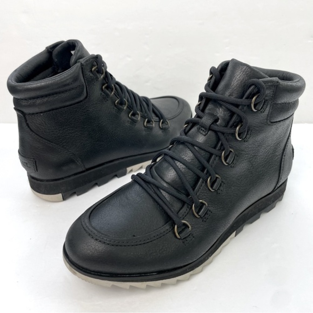 Sorel Harlow Black Lace Up‎ Ankle Boots